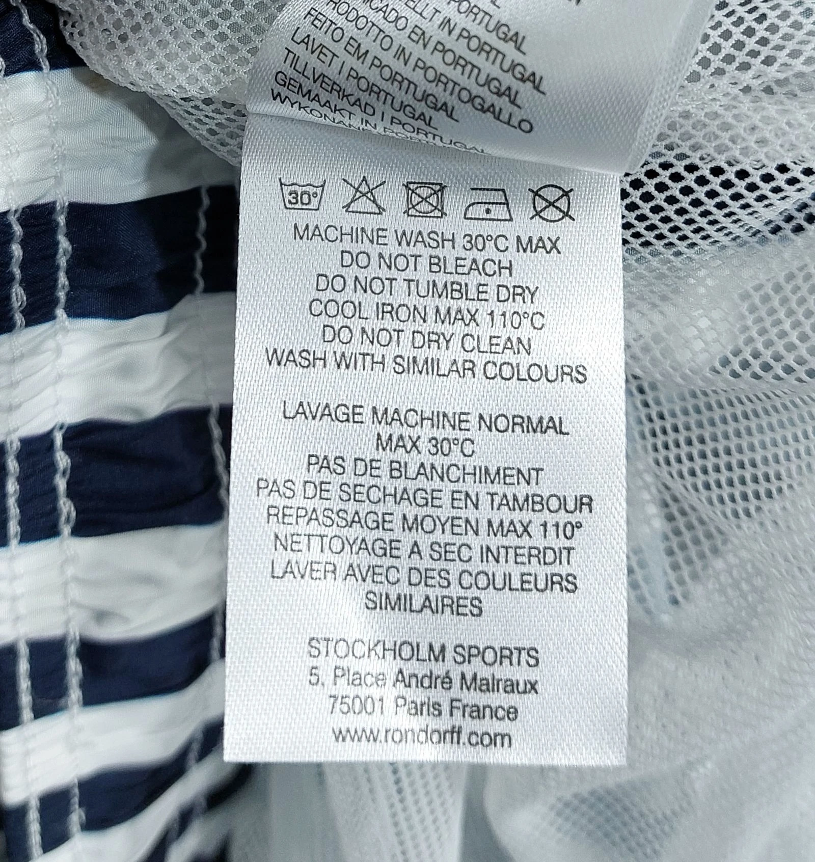 Ron Dorff vertical stripes swim shorts - white / navy L – photo 6